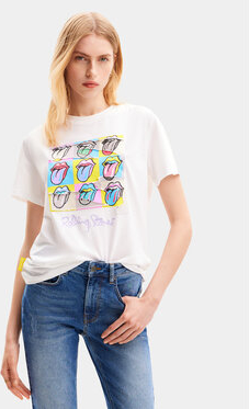 T-shirt Desigual z krótkim rękawem w młodzieżowym stylu