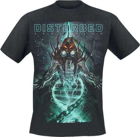 T-shirt Disturbed w młodzieżowym stylu z krótkim rękawem z bawełny