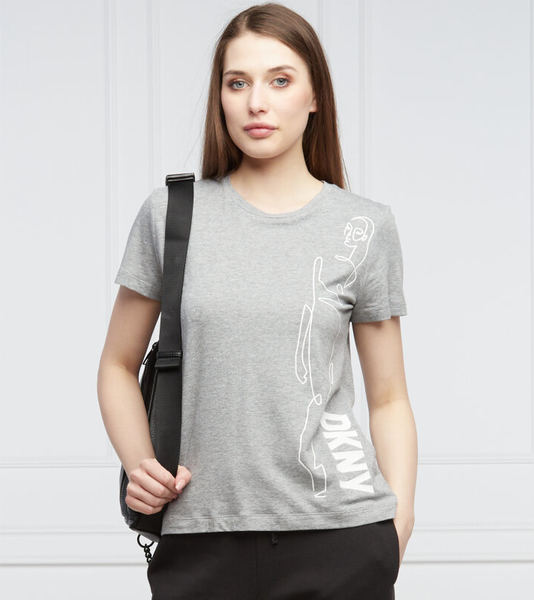 T-shirt DKNY w stylu casual z krótkim rękawem z okrągłym dekoltem