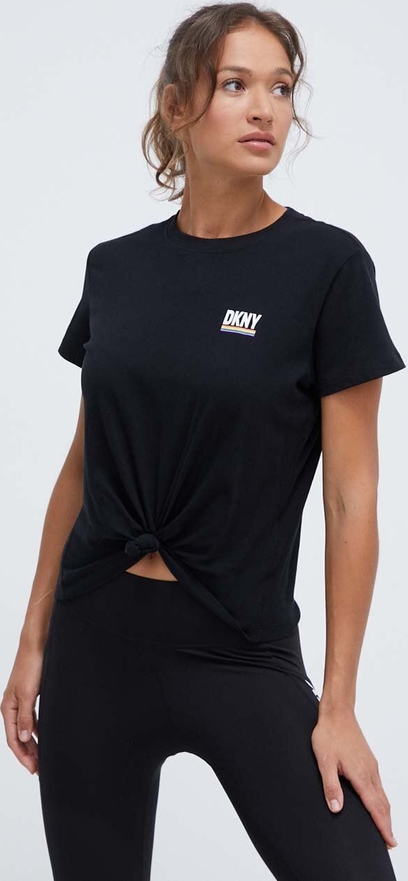 T-shirt DKNY z bawełny w młodzieżowym stylu z okrągłym dekoltem