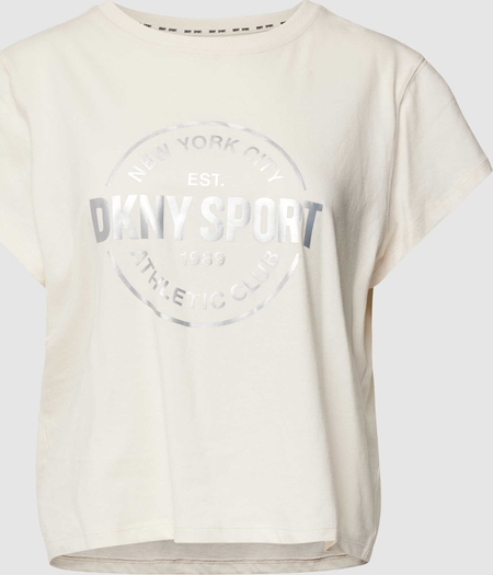 T-shirt DKNY z bawełny z okrągłym dekoltem