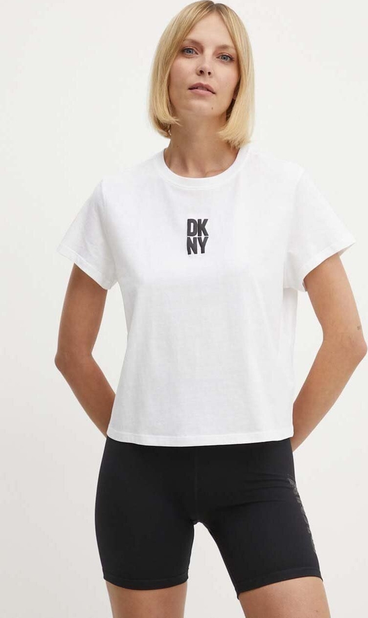 T-shirt DKNY z krótkim rękawem z bawełny w młodzieżowym stylu
