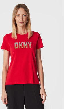 T-shirt DKNY z okrągłym dekoltem w młodzieżowym stylu