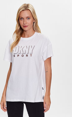 T-shirt DKNY z okrągłym dekoltem w sportowym stylu