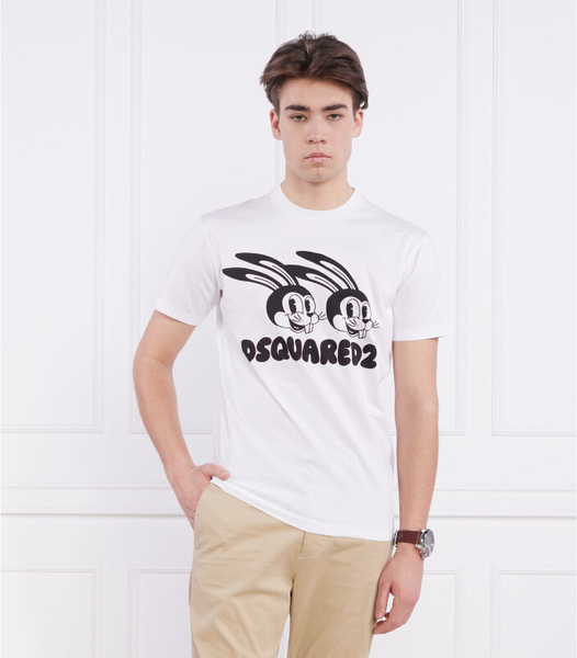 T-shirt Dsquared2 z bawełny z krótkim rękawem w młodzieżowym stylu