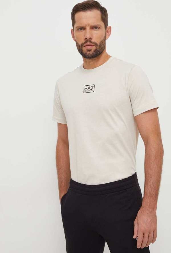 T-shirt Emporio Armani z bawełny z nadrukiem