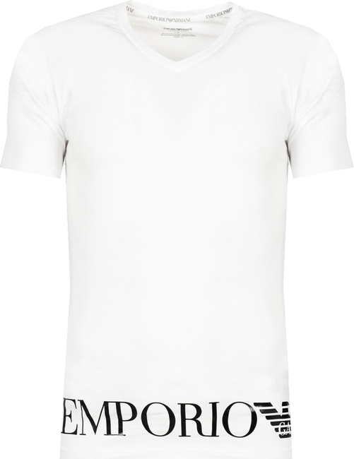 T-shirt Emporio Armani z krótkim rękawem z nadrukiem z tkaniny