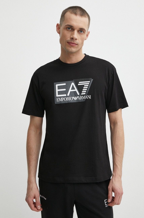T-shirt Emporio Armani z nadrukiem z bawełny