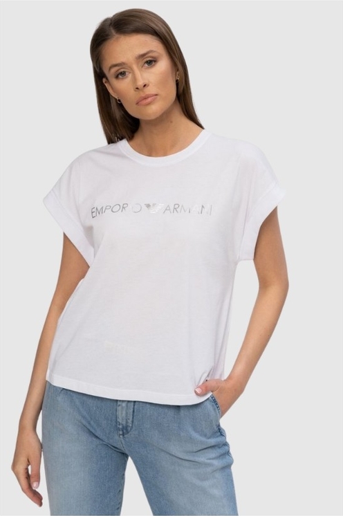 T-shirt Emporio Armani z okrągłym dekoltem w młodzieżowym stylu
