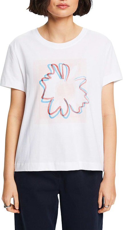 T-shirt Esprit w młodzieżowym stylu z bawełny z krótkim rękawem
