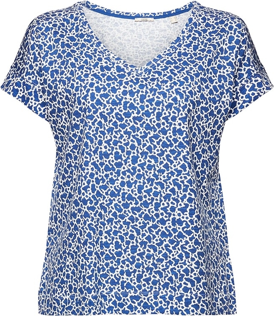 T-shirt Esprit z bawełny z dekoltem w kształcie litery v w stylu casual