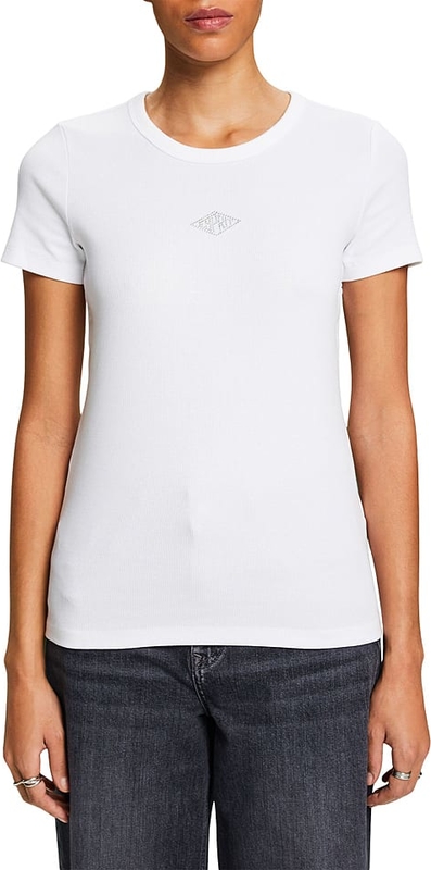 T-shirt Esprit z krótkim rękawem z bawełny w stylu casual