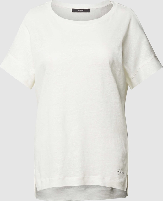 T-shirt Esprit z lnu z krótkim rękawem