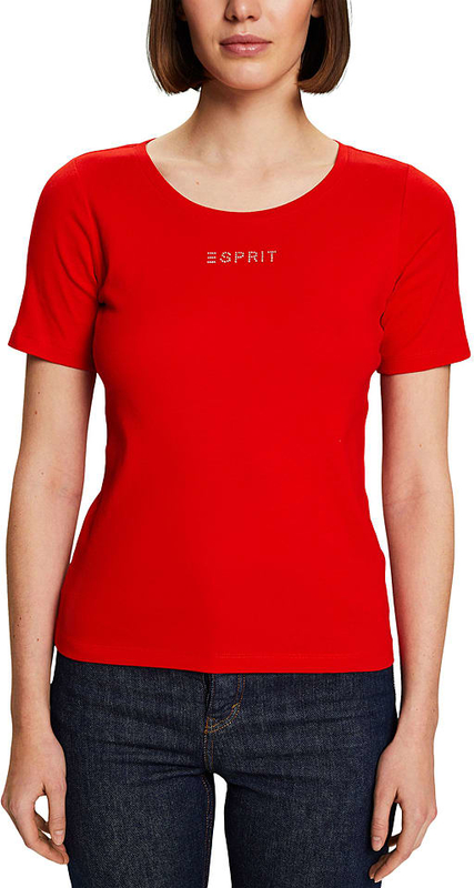 T-shirt Esprit z okrągłym dekoltem z krótkim rękawem