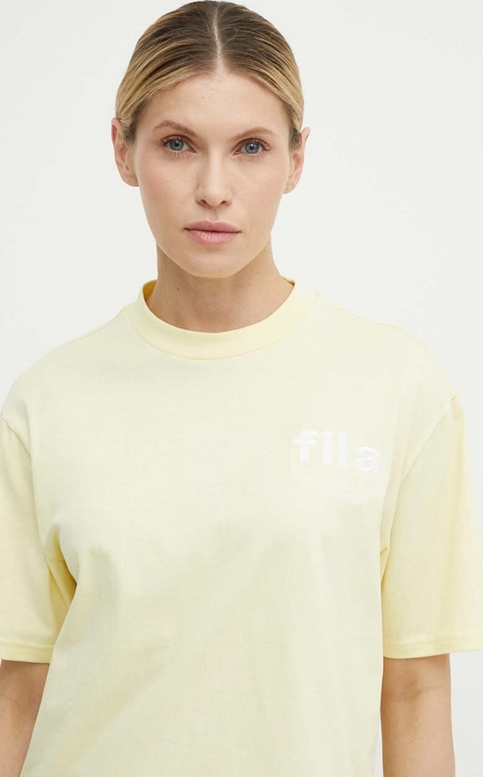 T-shirt Fila z krótkim rękawem z bawełny z okrągłym dekoltem