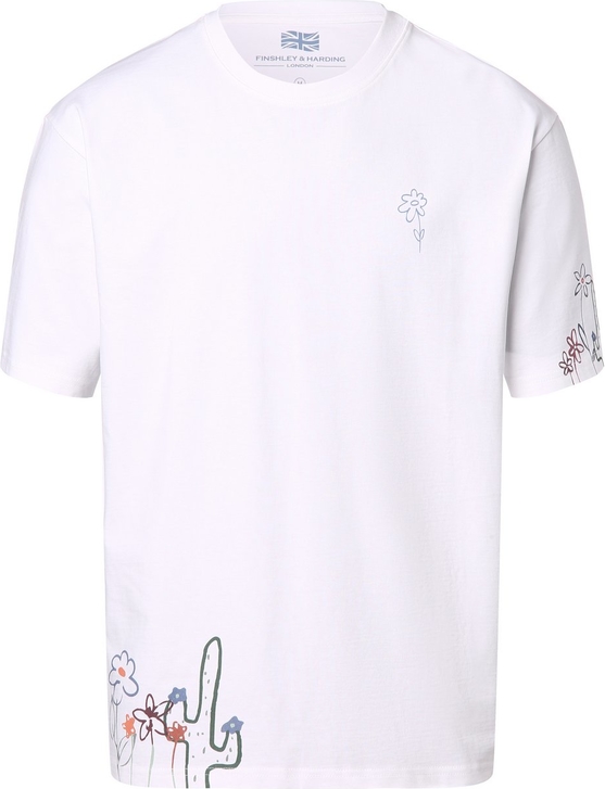T-shirt Finshley & Harding z bawełny z nadrukiem