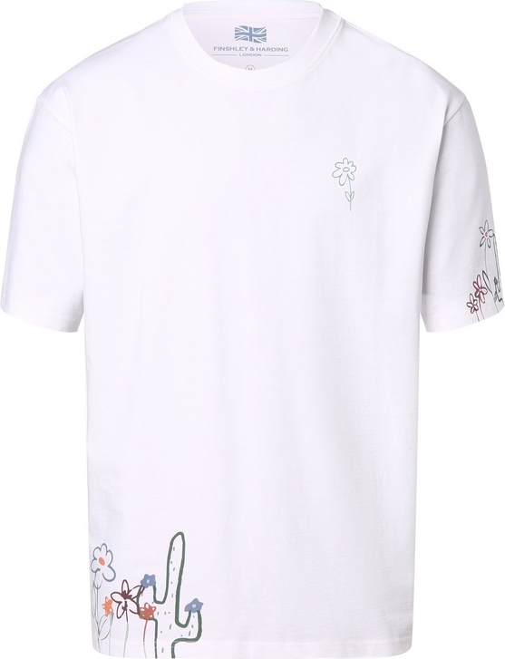 T-shirt Finshley & Harding z krótkim rękawem z nadrukiem z bawełny
