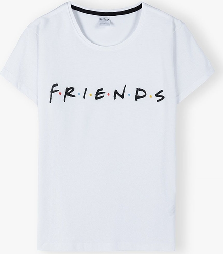T-shirt Friends z okrągłym dekoltem z krótkim rękawem z bawełny