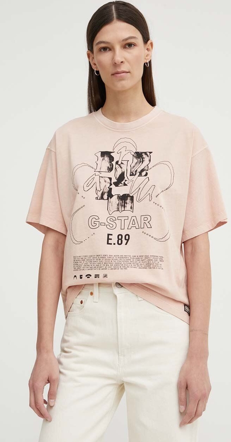 T-shirt G-Star Raw z bawełny z okrągłym dekoltem w młodzieżowym stylu