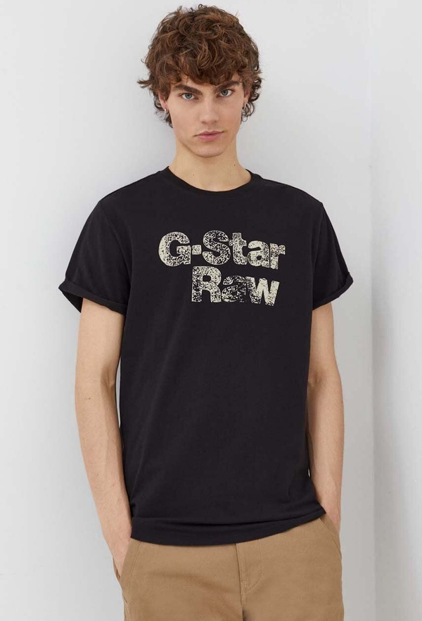 T-shirt G-Star Raw z krótkim rękawem z nadrukiem z bawełny