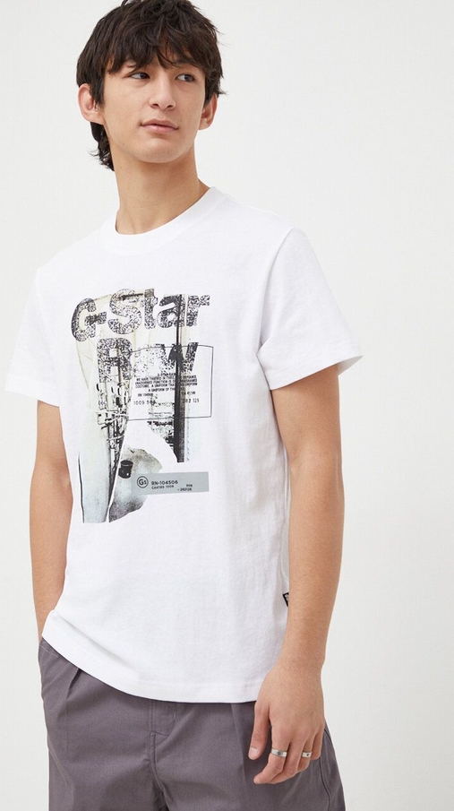 T-shirt G-Star Raw z nadrukiem z krótkim rękawem