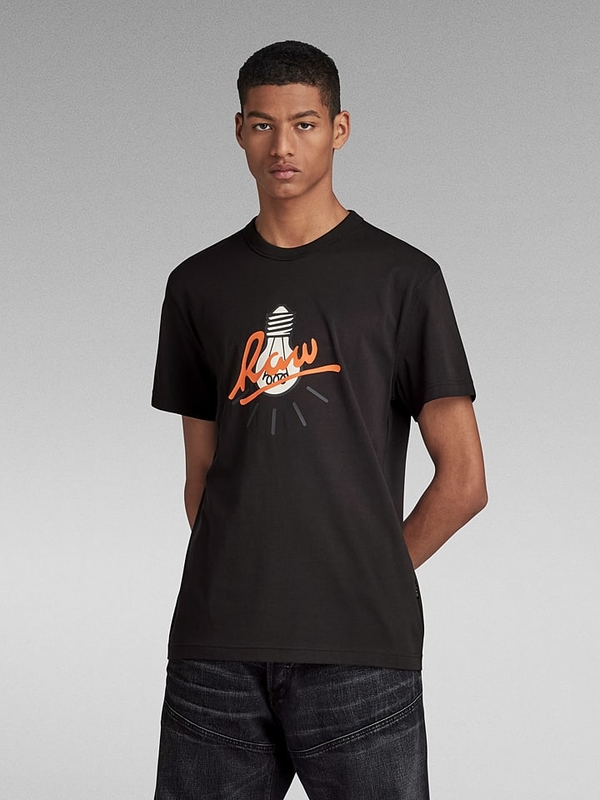 T-shirt G-star w młodzieżowym stylu z krótkim rękawem z nadrukiem