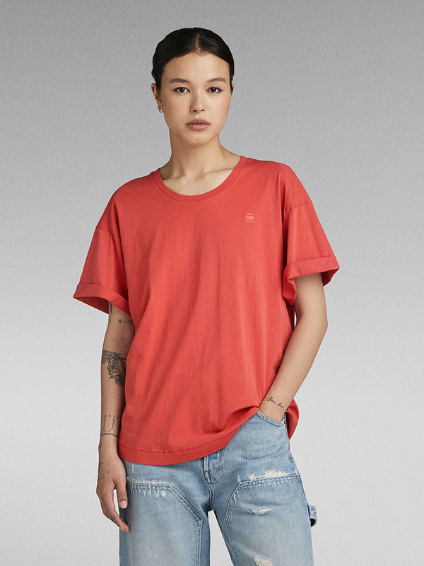 T-shirt G-star z okrągłym dekoltem z bawełny z krótkim rękawem