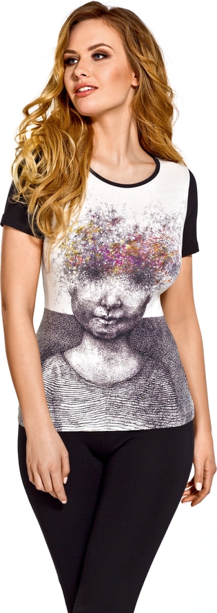 T-shirt Gaia w młodzieżowym stylu z bawełny z krótkim rękawem