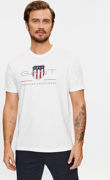 T-shirt Gant w młodzieżowym stylu z krótkim rękawem