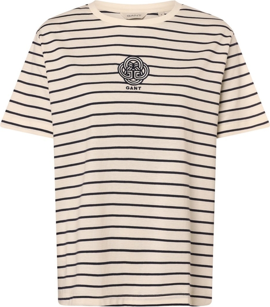 T-shirt Gant w stylu klasycznym z okrągłym dekoltem z bawełny