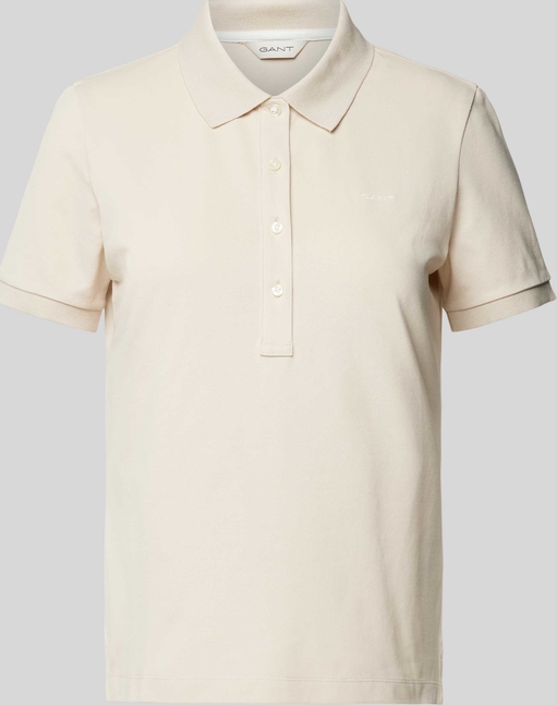 T-shirt Gant z bawełny w stylu casual z kołnierzykiem