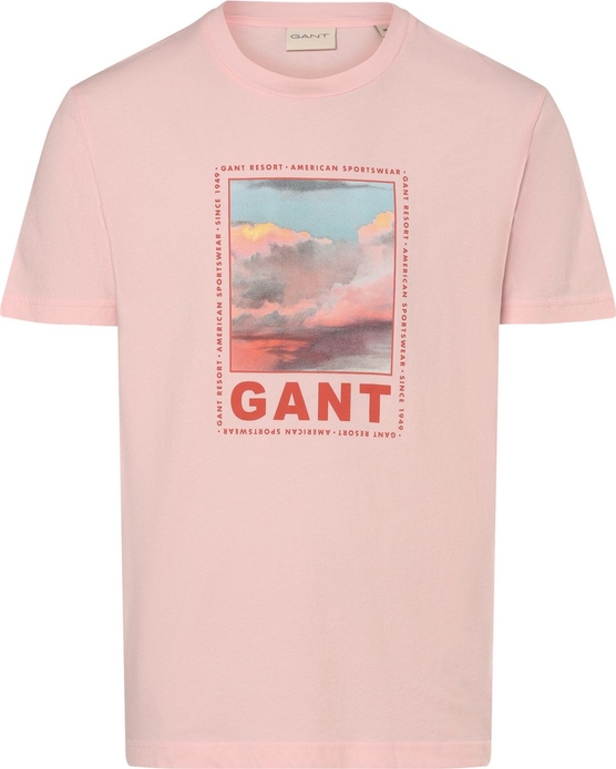 T-shirt Gant z dżerseju z nadrukiem