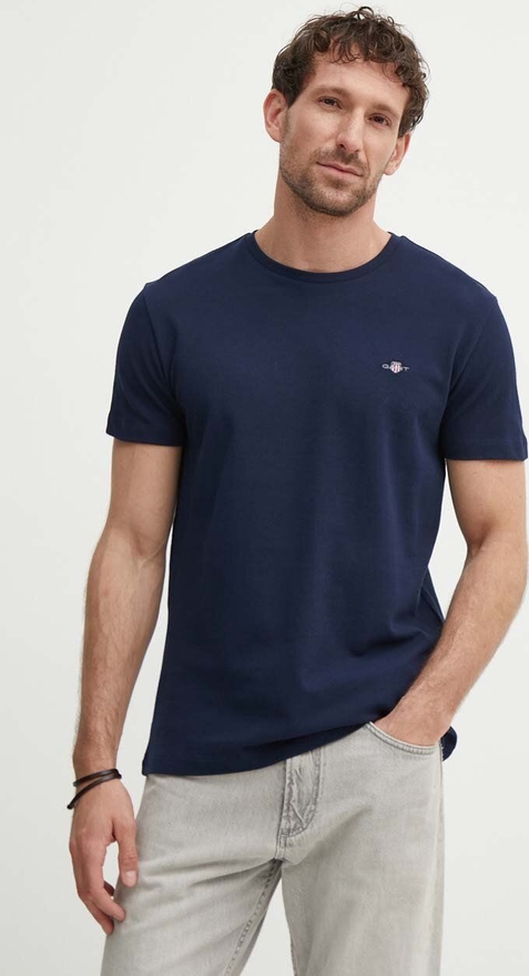 T-shirt Gant z krótkim rękawem w stylu casual