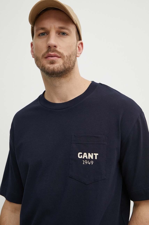 T-shirt Gant z krótkim rękawem w stylu casual z nadrukiem