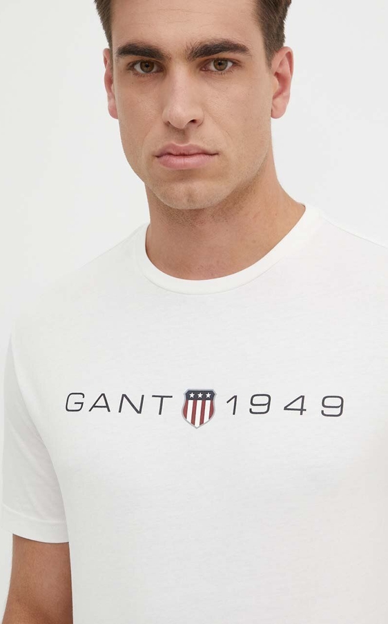 T-shirt Gant z krótkim rękawem z bawełny