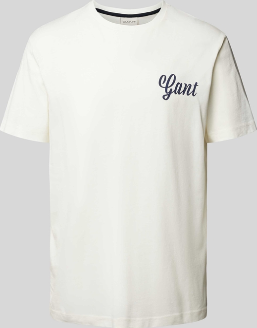 T-shirt Gant z nadrukiem z bawełny