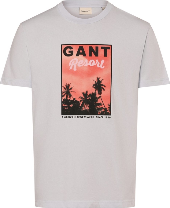 T-shirt Gant z nadrukiem z dżerseju