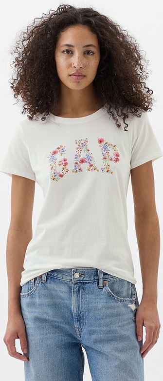 T-shirt Gap w młodzieżowym stylu z okrągłym dekoltem z bawełny
