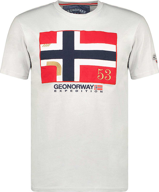 T-shirt Geographical Norway z krótkim rękawem z bawełny w młodzieżowym stylu