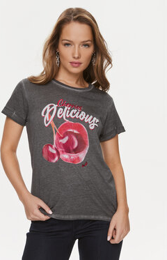 T-shirt Guess w młodzieżowym stylu z okrągłym dekoltem