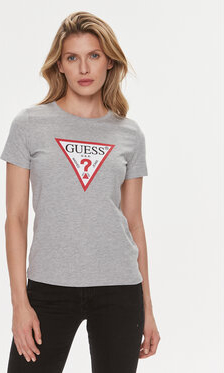 T-shirt Guess w młodzieżowym stylu z okrągłym dekoltem