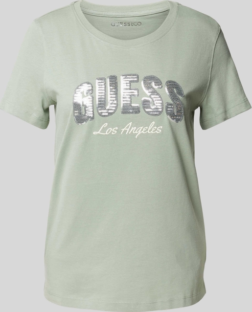 T-shirt Guess z bawełny w młodzieżowym stylu