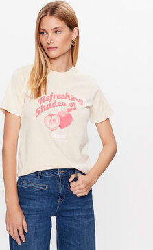 T-shirt Guess z krótkim rękawem z okrągłym dekoltem w młodzieżowym stylu