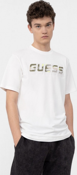 T-shirt Guess z nadrukiem z krótkim rękawem