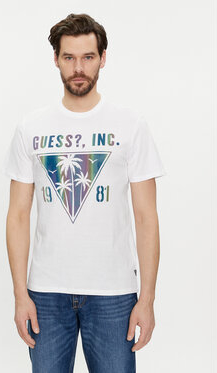 T-shirt Guess z nadrukiem z krótkim rękawem w młodzieżowym stylu