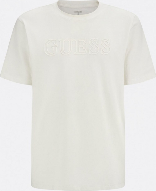 T-shirt Guess z nadrukiem z krótkim rękawem w stylu casual