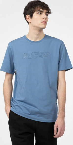 T-shirt Guess z nadrukiem z krótkim rękawem z bawełny