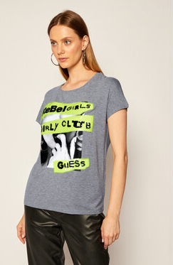 T-shirt Guess z okrągłym dekoltem