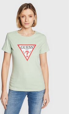 T-shirt Guess z okrągłym dekoltem w młodzieżowym stylu z krótkim rękawem