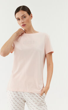 T-shirt Guess z okrągłym dekoltem z krótkim rękawem w stylu casual